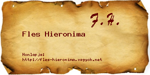 Fles Hieronima névjegykártya